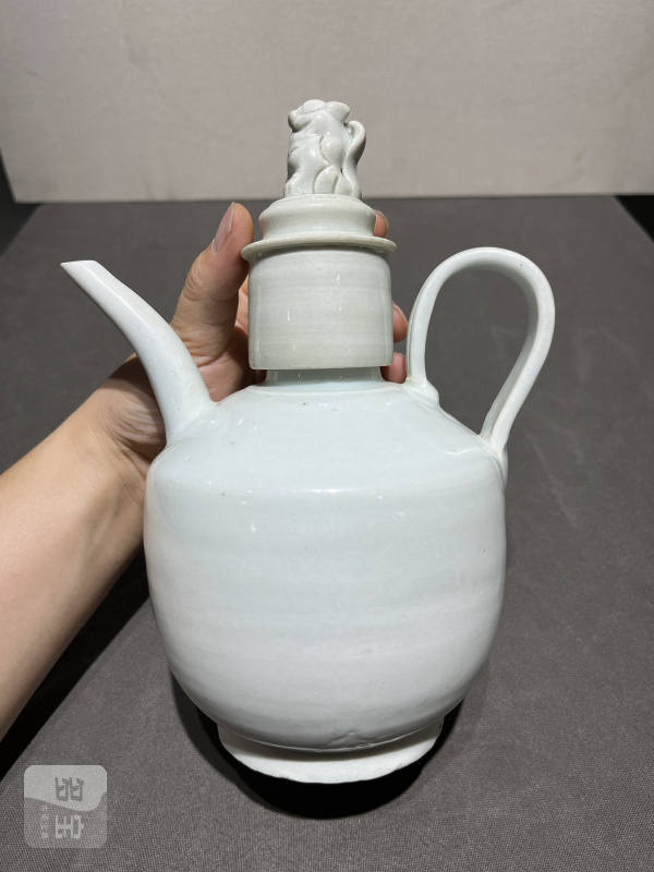 明 湖田狮钮盖执壶和温碗（一套） - 图4